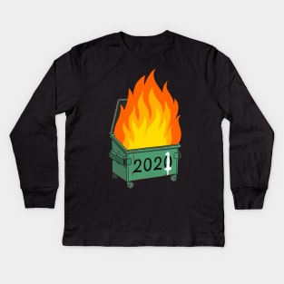 Dumpster Fire Kids Long Sleeve T-Shirt